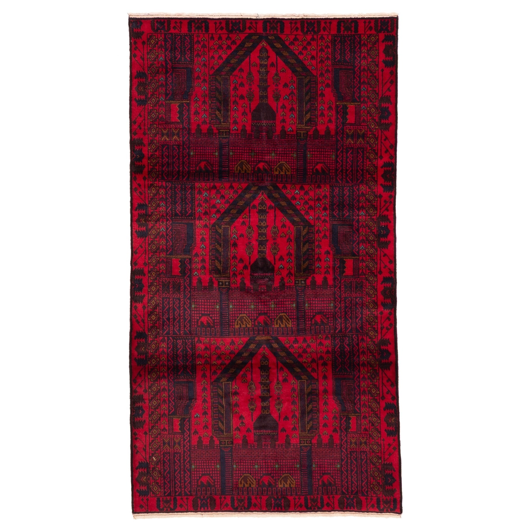 Ecarpetgallery Hand Knotted Teimani Red Wool Rug 310 X 71