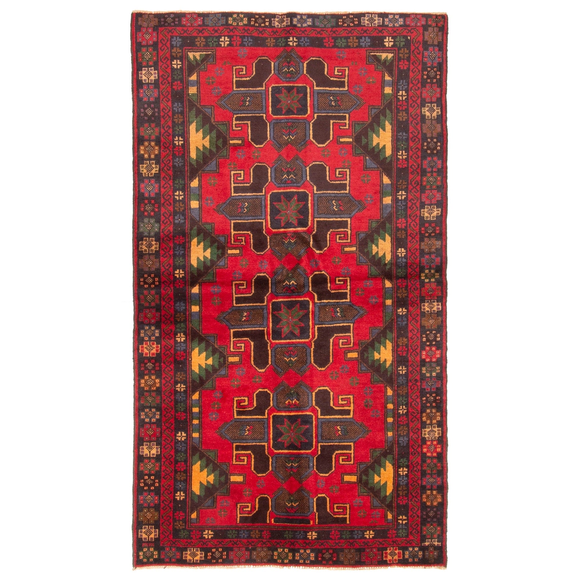Ecarpetgallery Hand Knotted Teimani Red Wool Rug 37 X 63