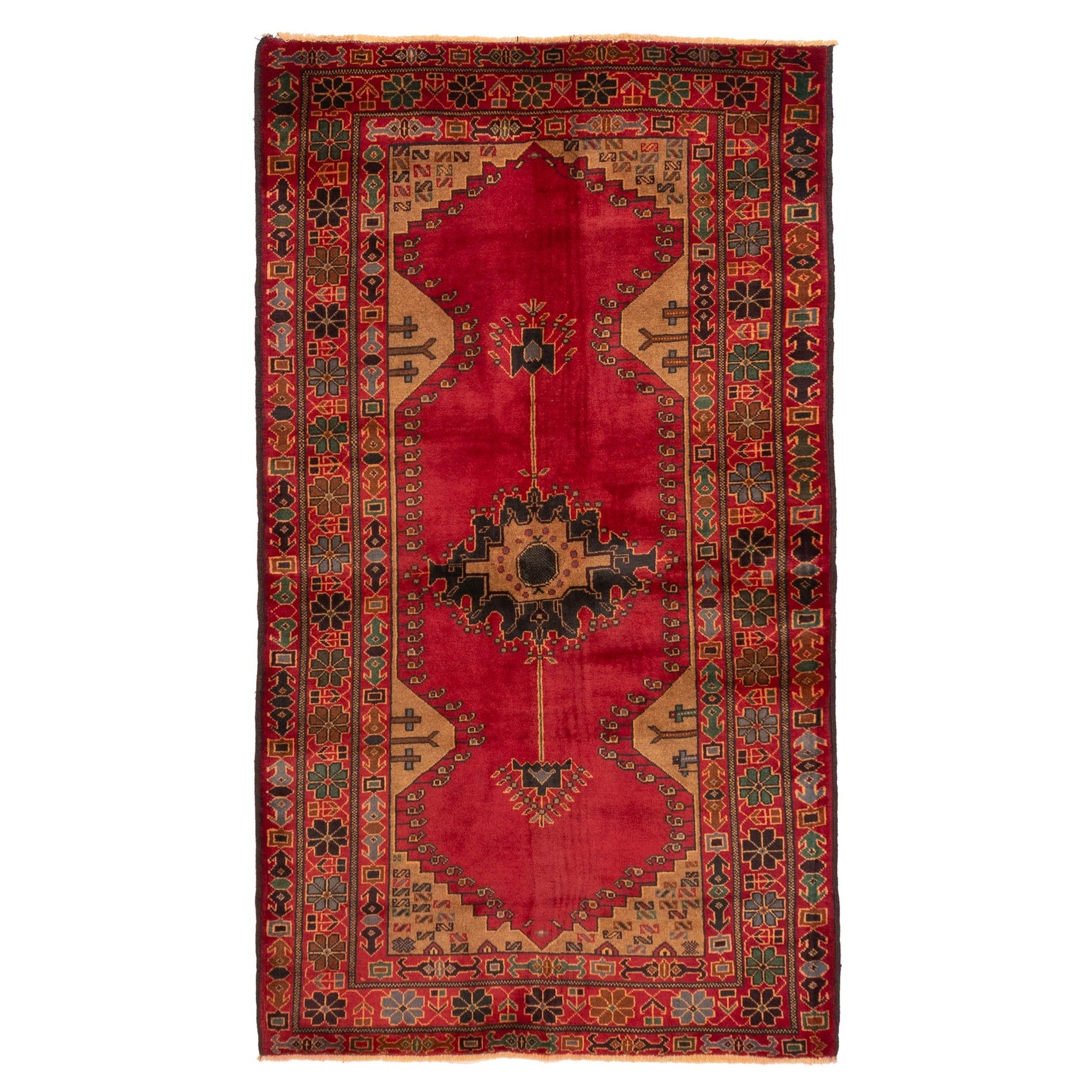 Ecarpetgallery Hand Knotted Teimani Red Wool Rug 37 X 64