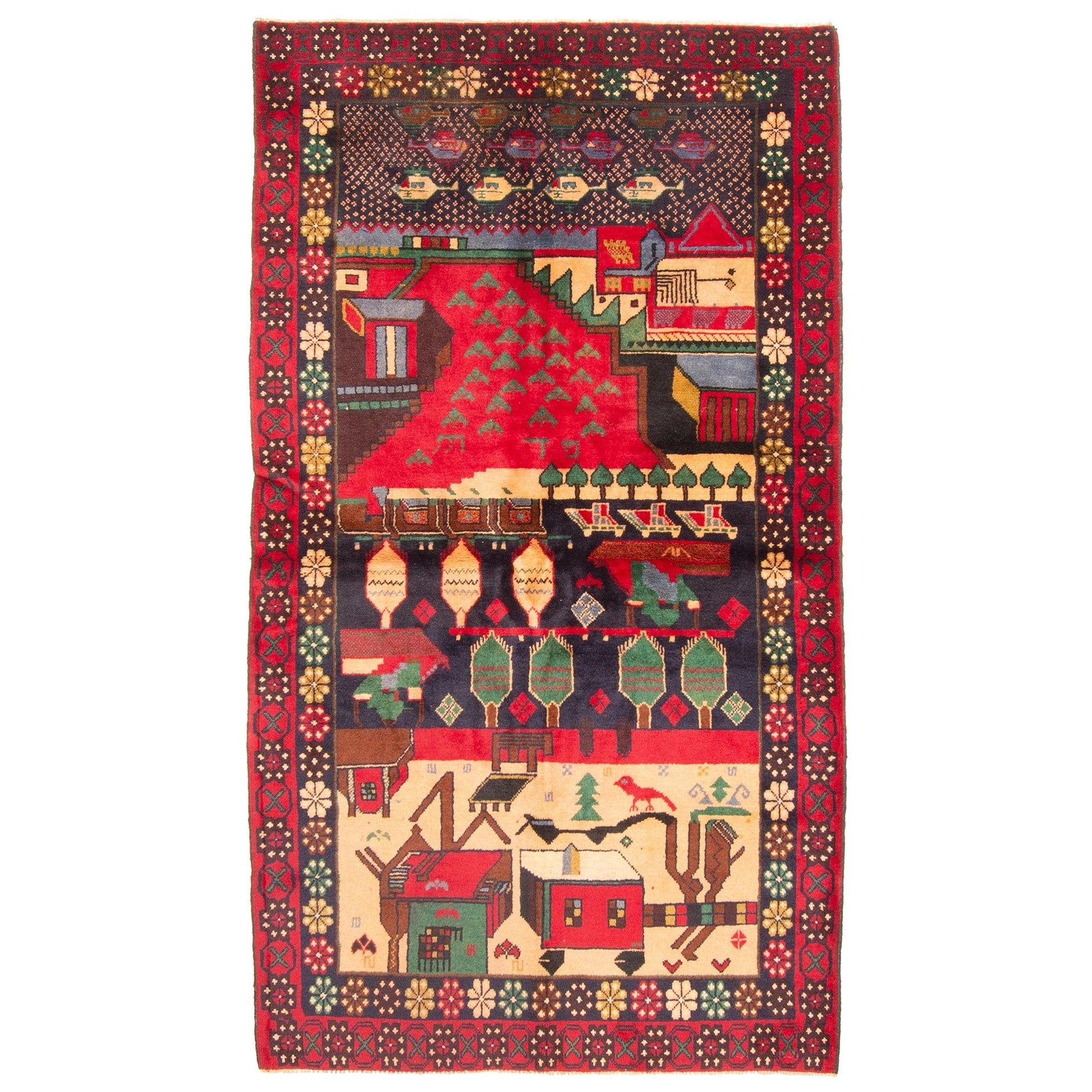 Ecarpetgallery Hand Knotted Teimani Red Wool Rug 37 X 63