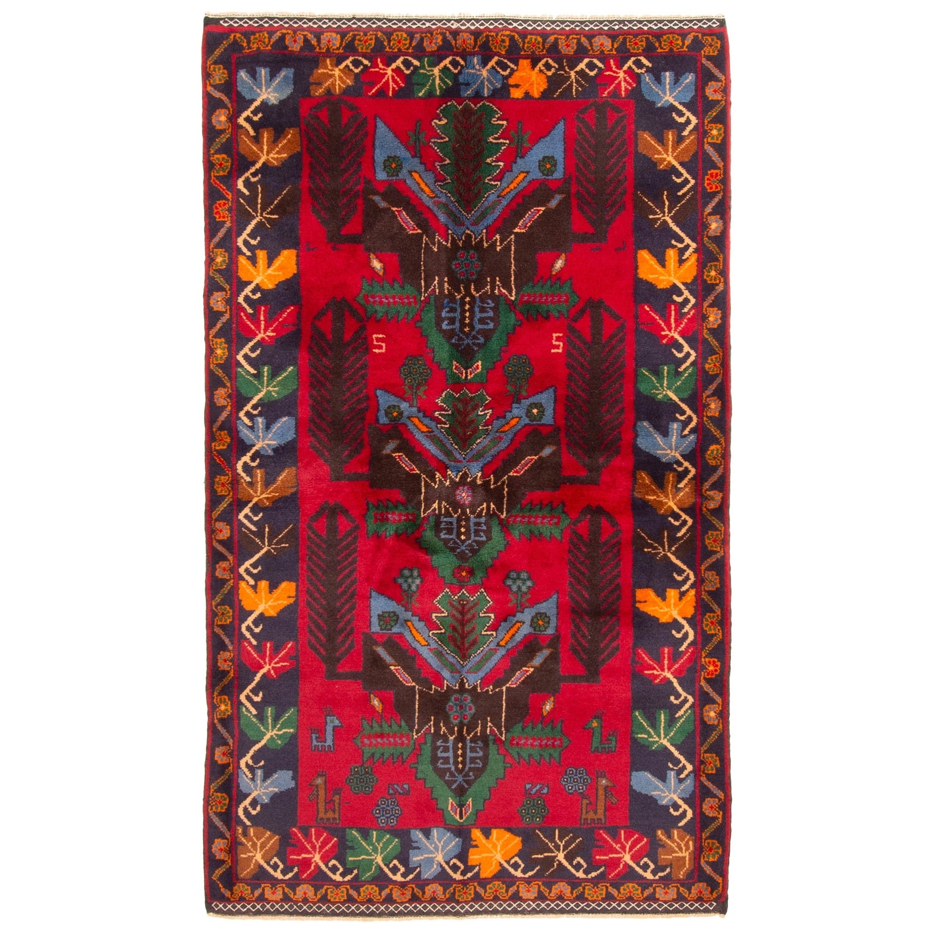 Ecarpetgallery Hand Knotted Teimani Red Wool Rug 37 X 63
