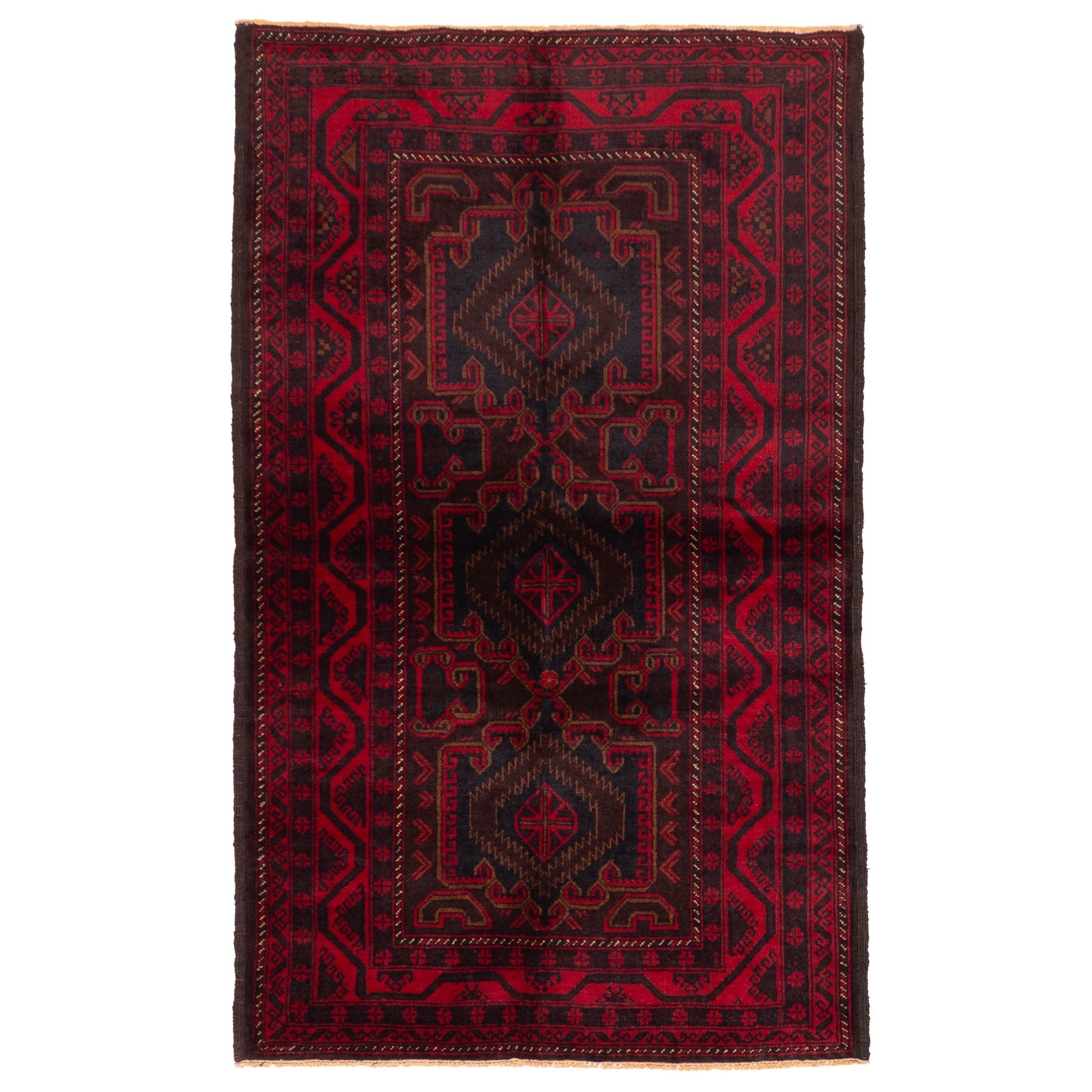 Ecarpetgallery Hand Knotted Teimani Red Wool Rug 38 X 64
