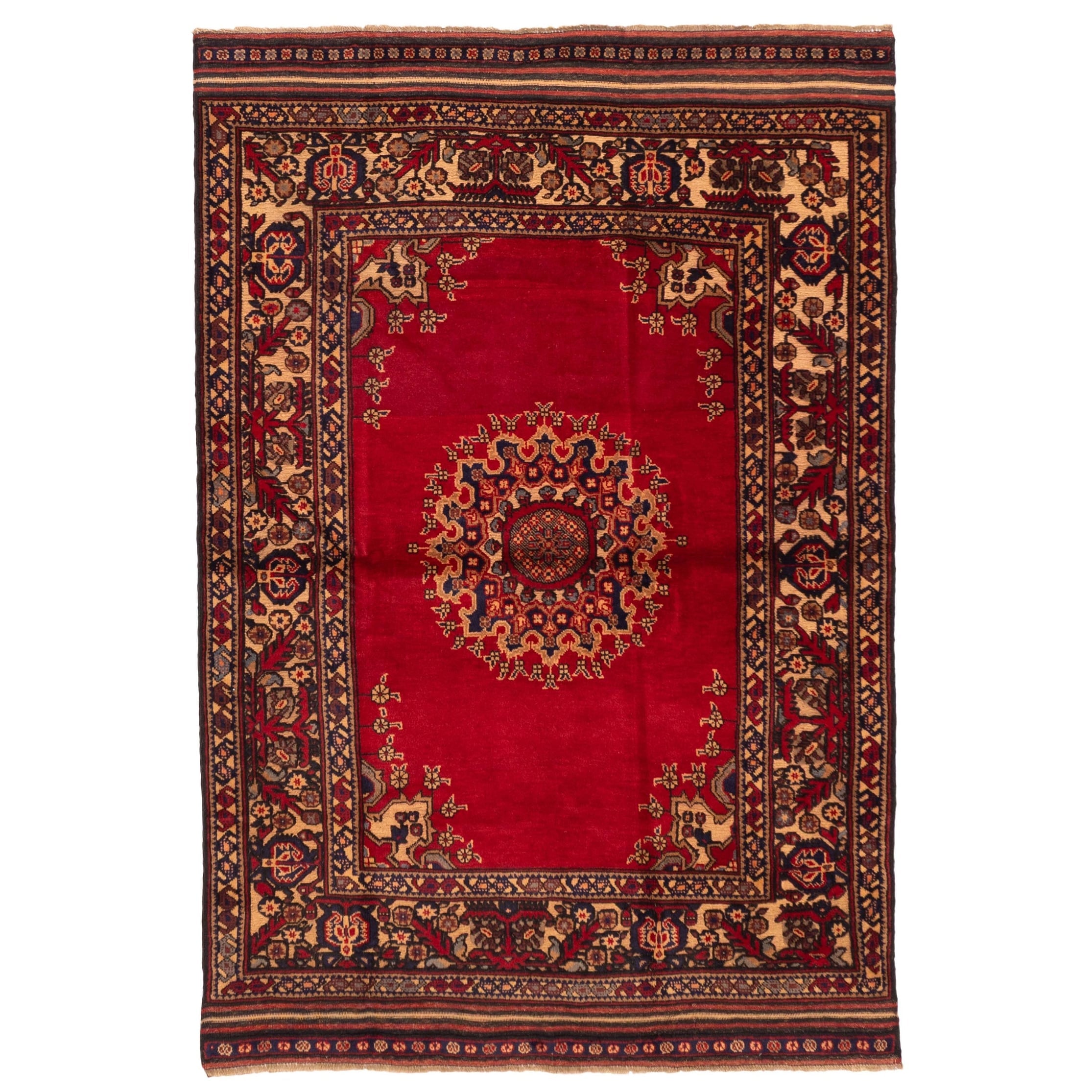 Ecarpetgallery Hand Knotted Teimani Red Wool Rug 45 X 67
