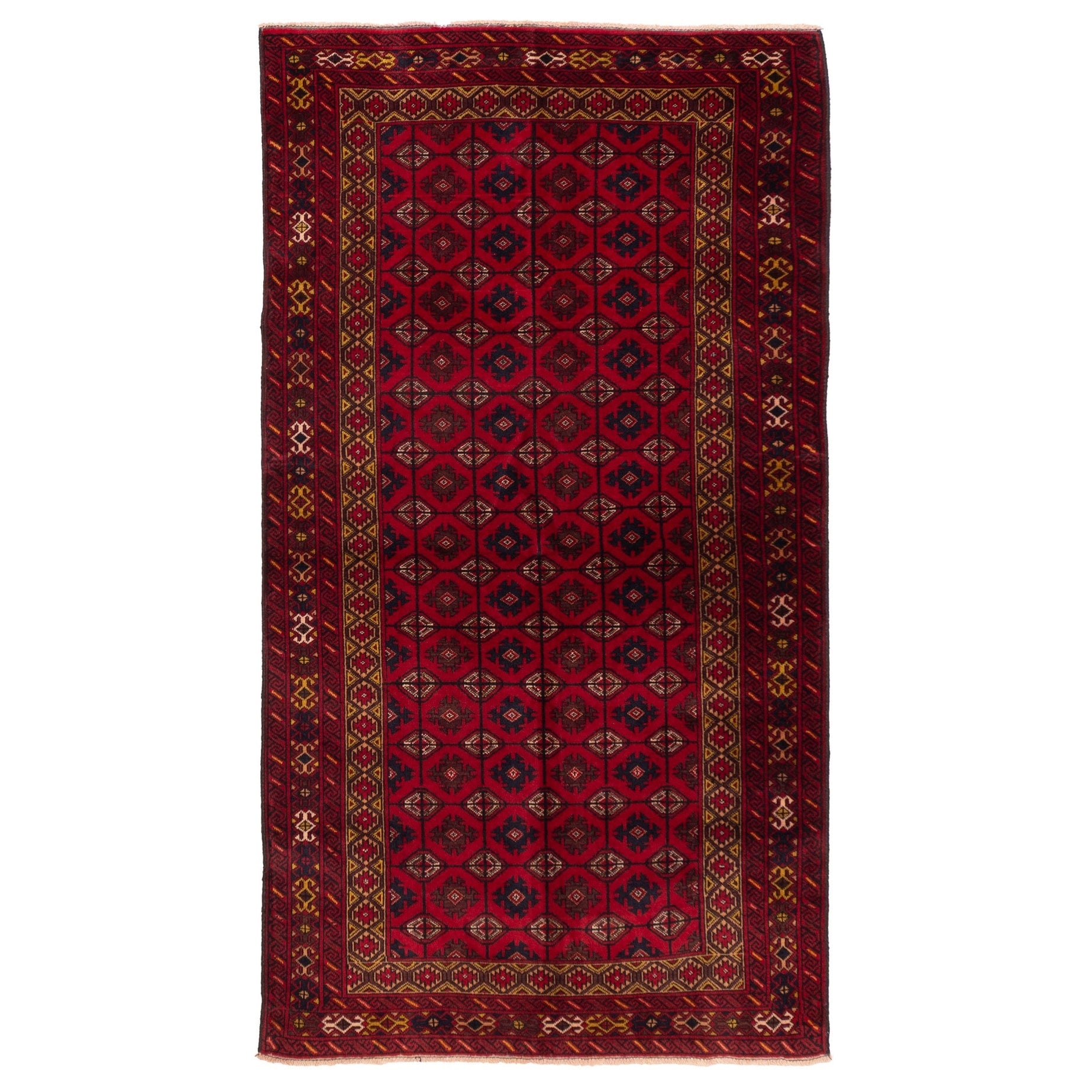 Ecarpetgallery Hand Knotted Teimani Red Wool Rug 38 X 69