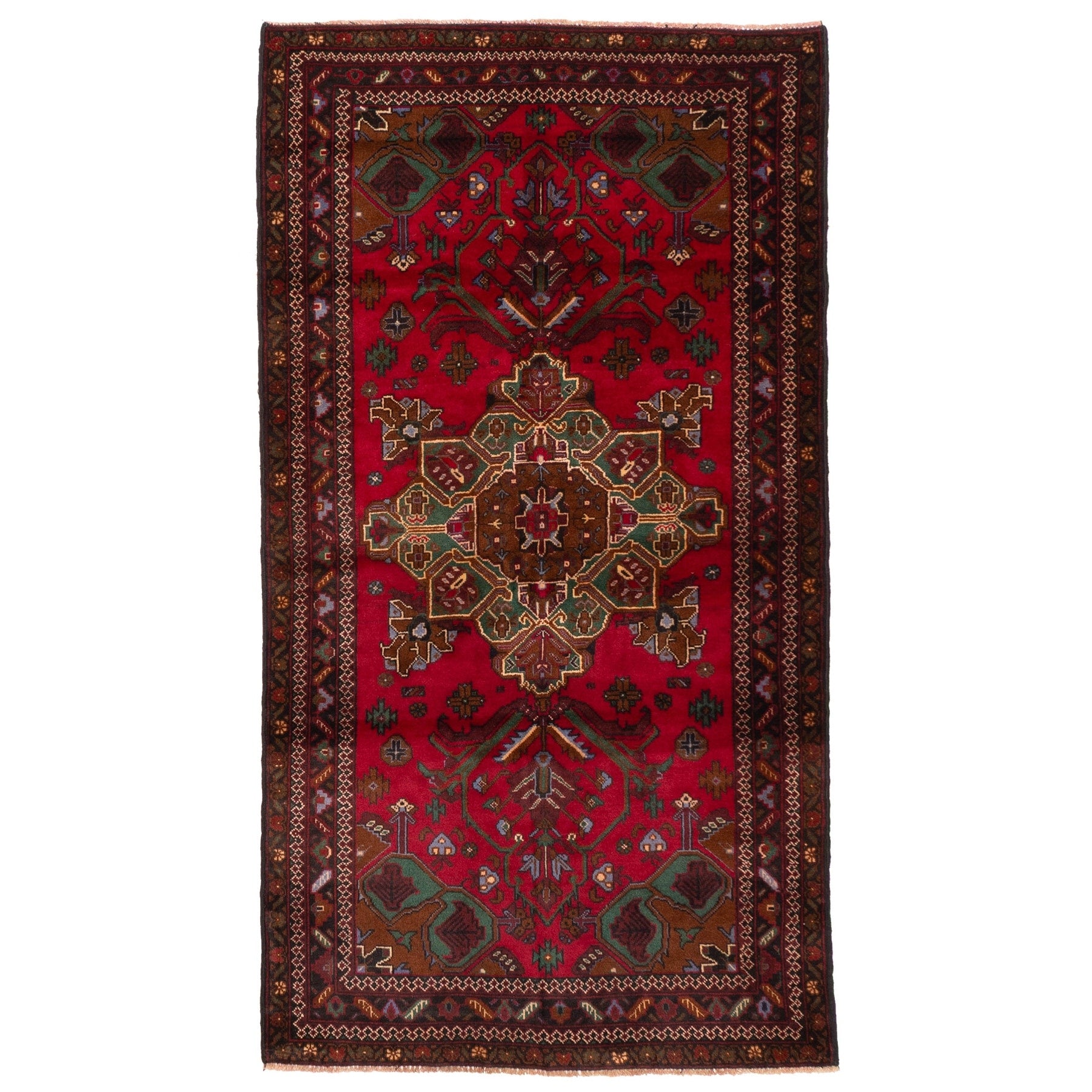 Ecarpetgallery Hand Knotted Teimani Red Wool Rug 36 X 64