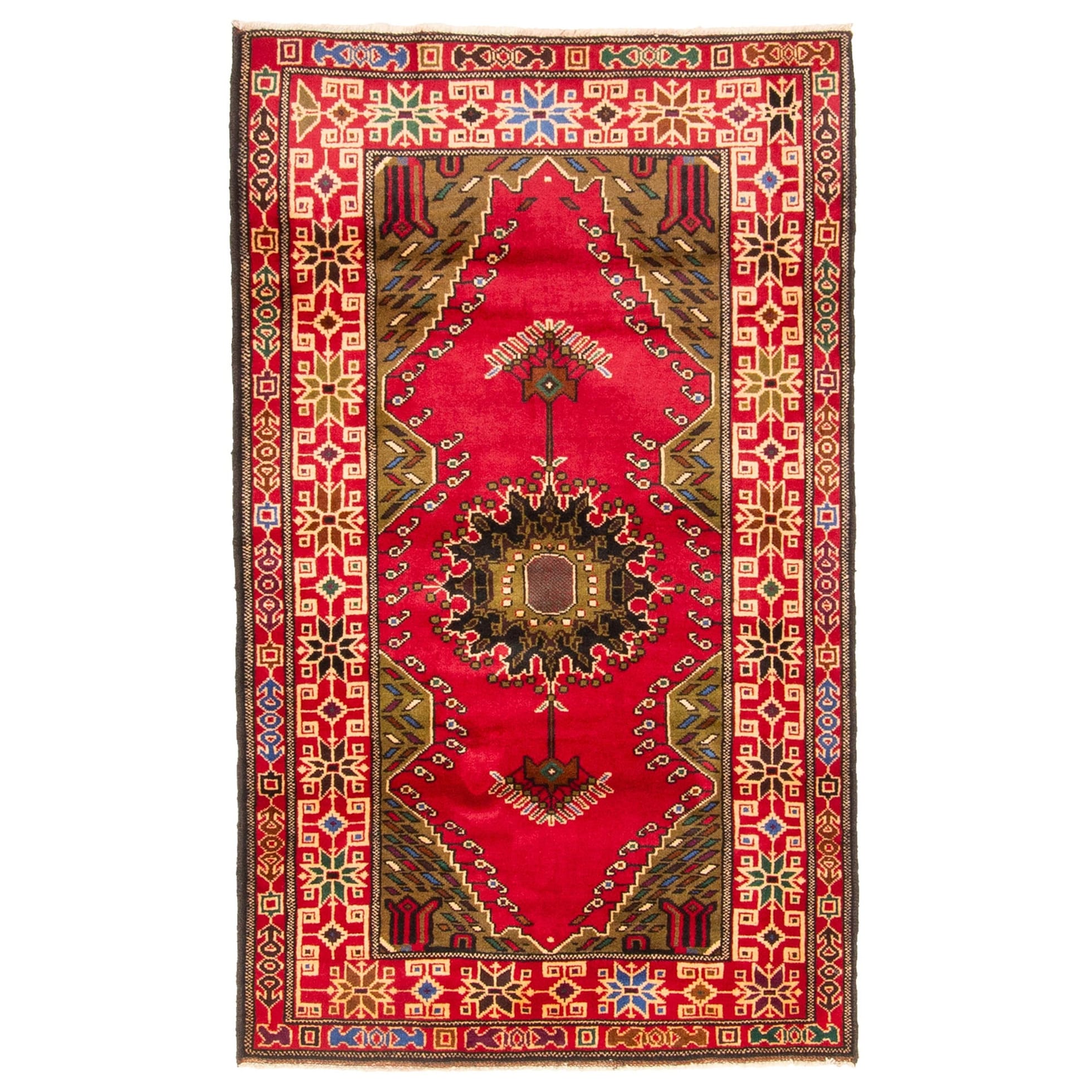 Ecarpetgallery Hand Knotted Teimani Red Wool Rug 211 X 410