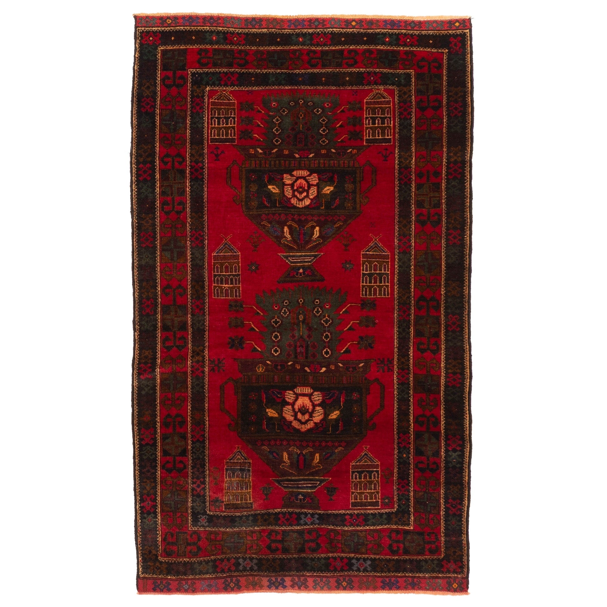 Ecarpetgallery Hand Knotted Teimani Red Wool Rug 36 X 61