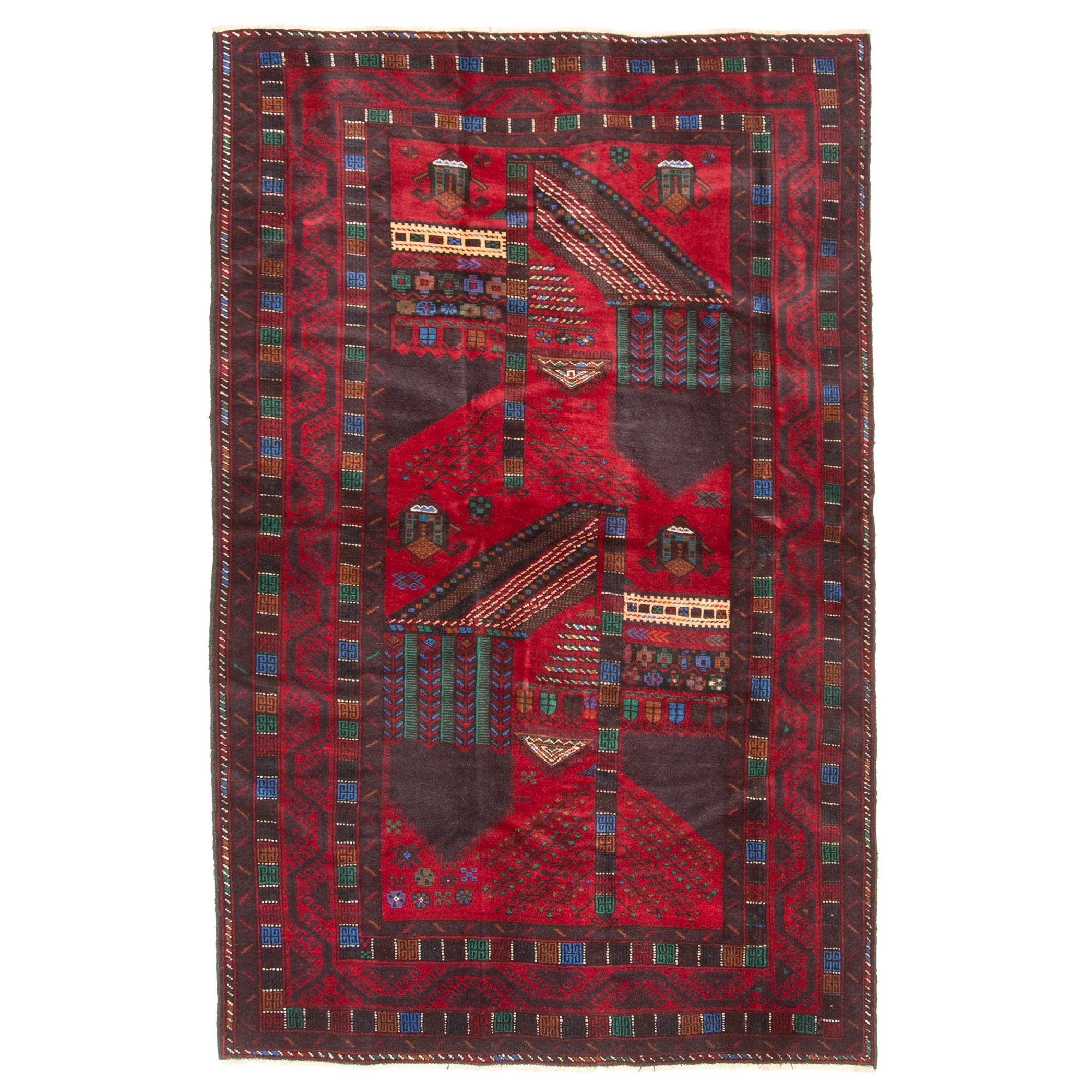 Ecarpetgallery Hand Knotted Teimani Red Wool Rug 43 X 70