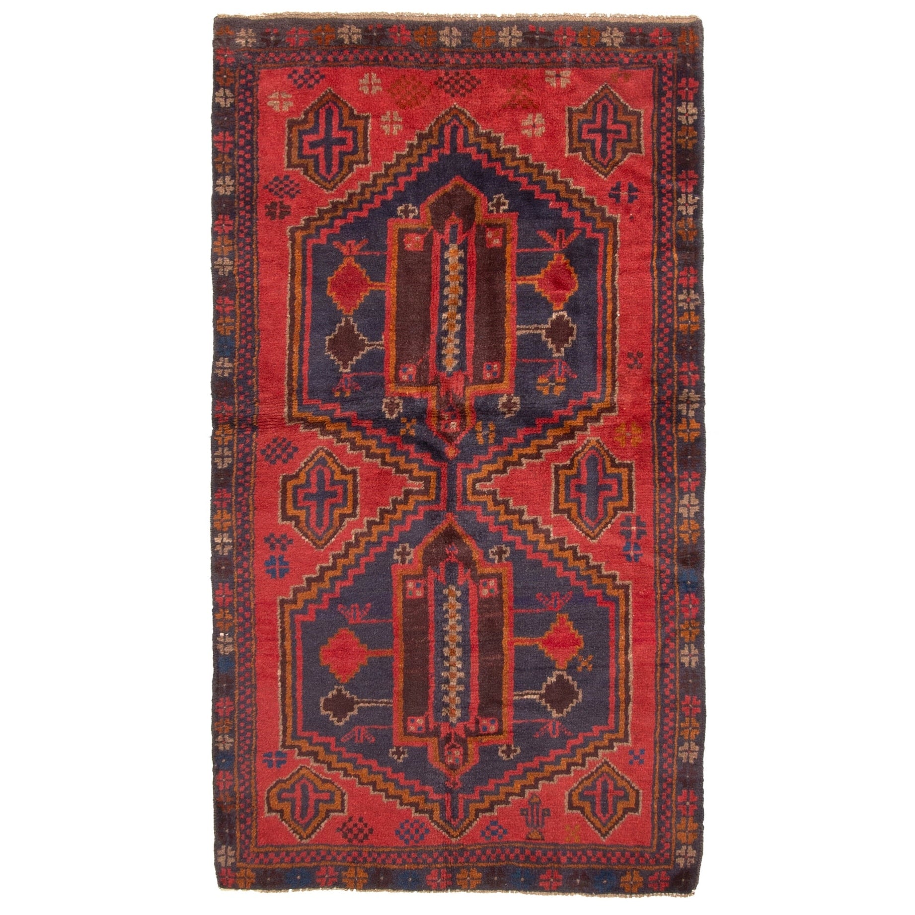 Ecarpetgallery Hand Knotted Teimani Red Wool Rug 34 X 60