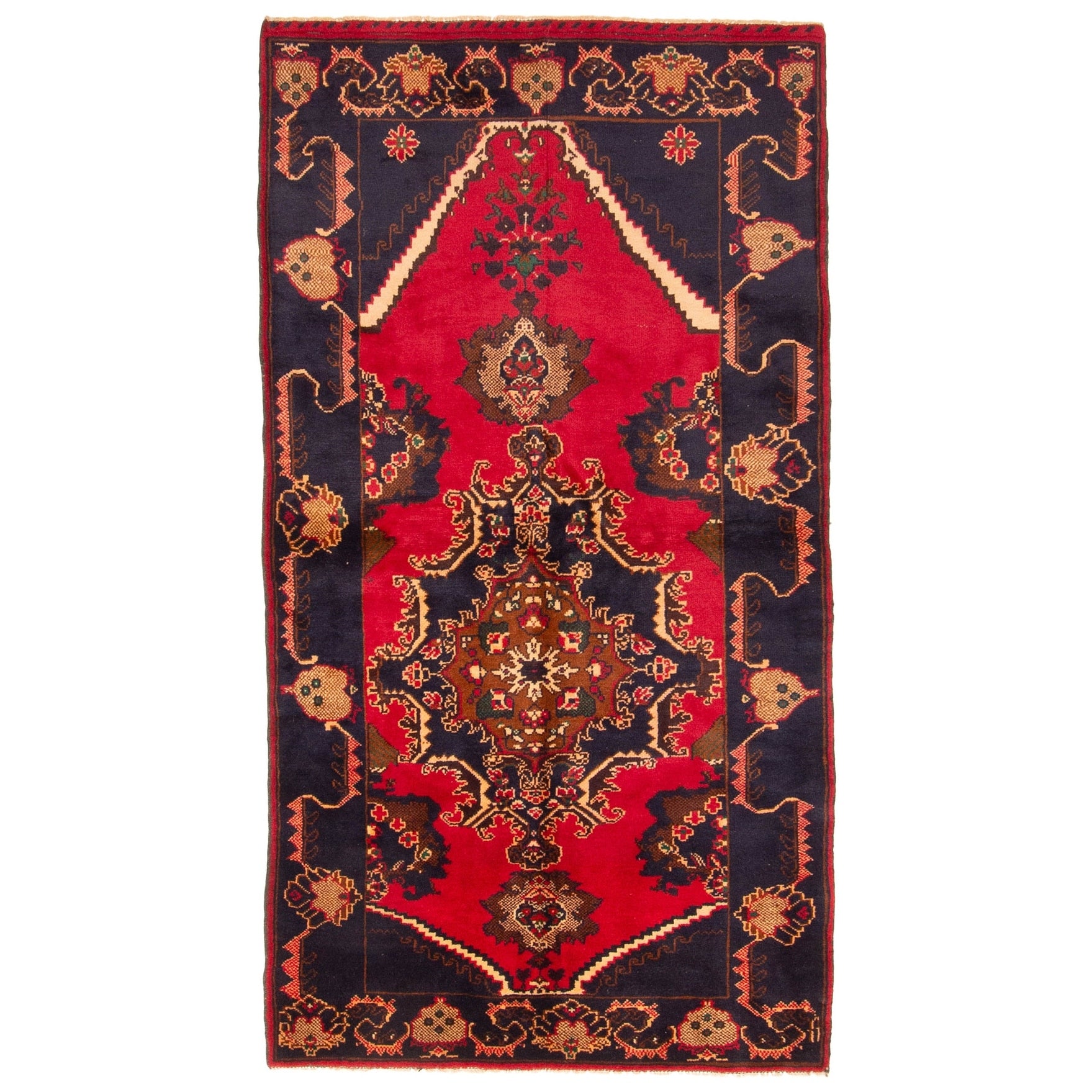 Ecarpetgallery Hand Knotted Teimani Red Wool Rug 37 X 67