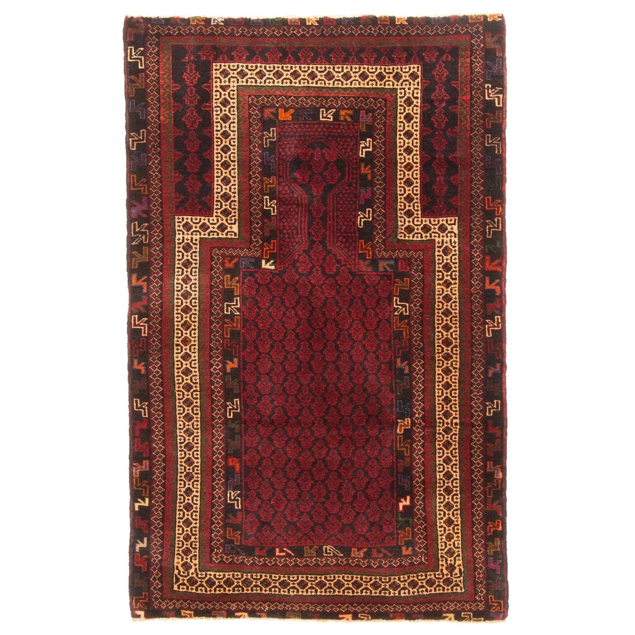 Ecarpetgallery Hand Knotted Teimani Red Wool Rug 29 X 46