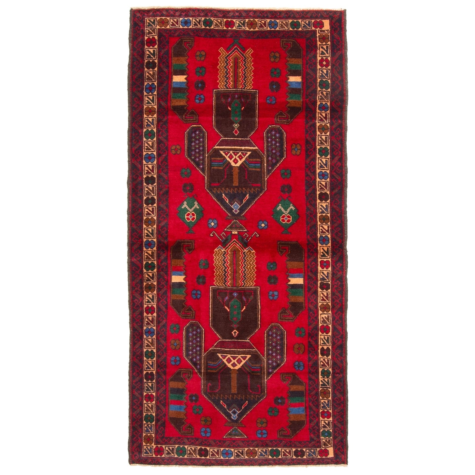 Ecarpetgallery Hand Knotted Teimani Red Wool Rug 30 X 64