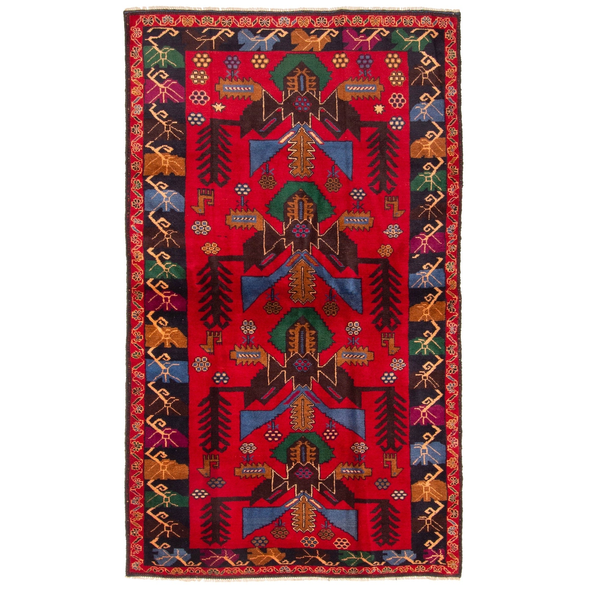 Ecarpetgallery Hand Knotted Teimani Red Wool Rug 39 X 69