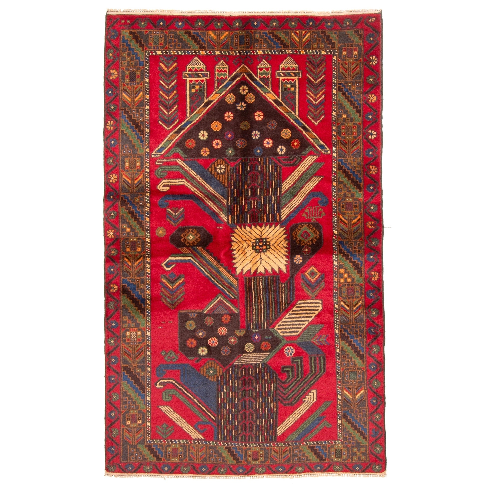 Ecarpetgallery Hand Knotted Teimani Red Wool Rug 35 X 58
