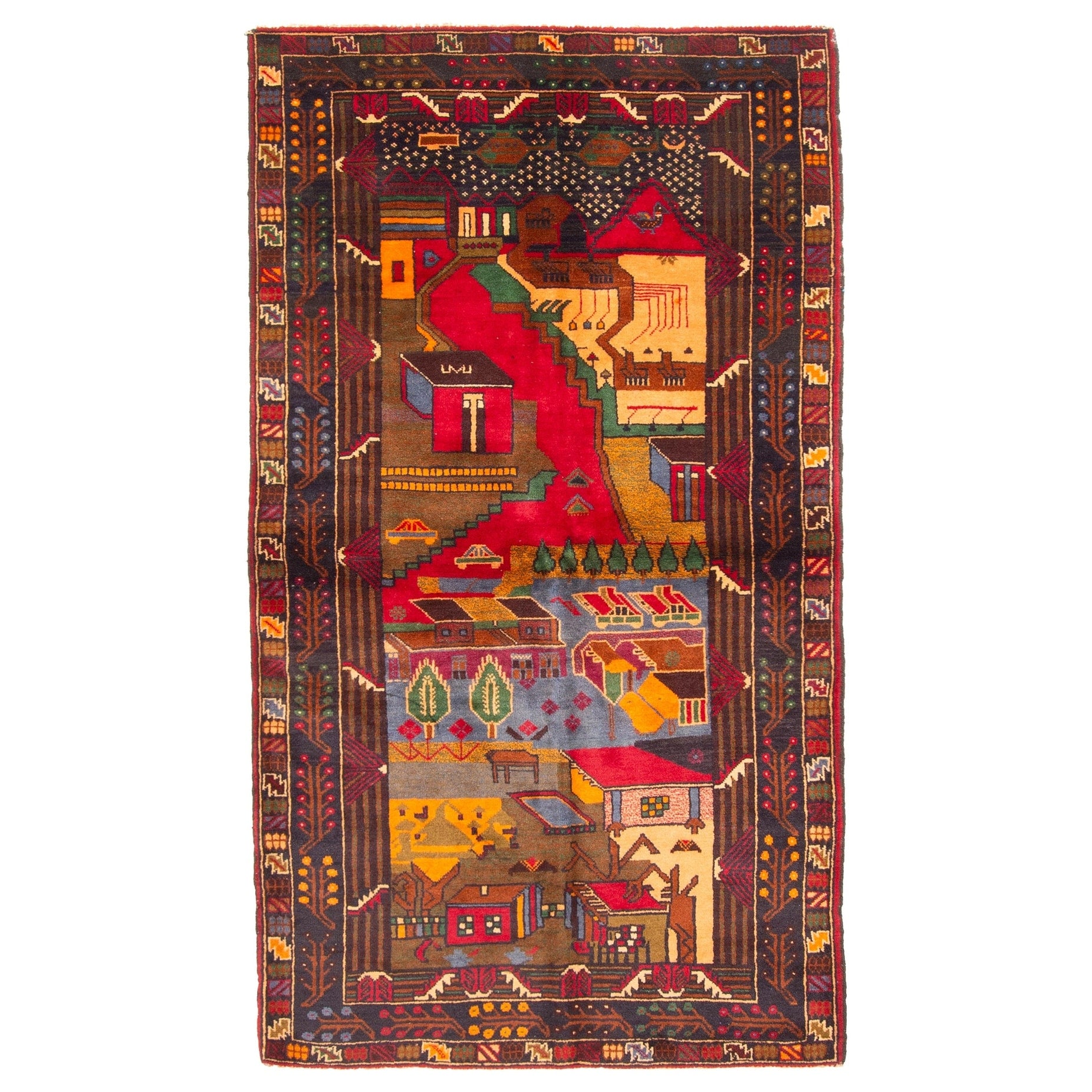 Ecarpetgallery Hand Knotted Teimani Red Wool Rug 37 X 64