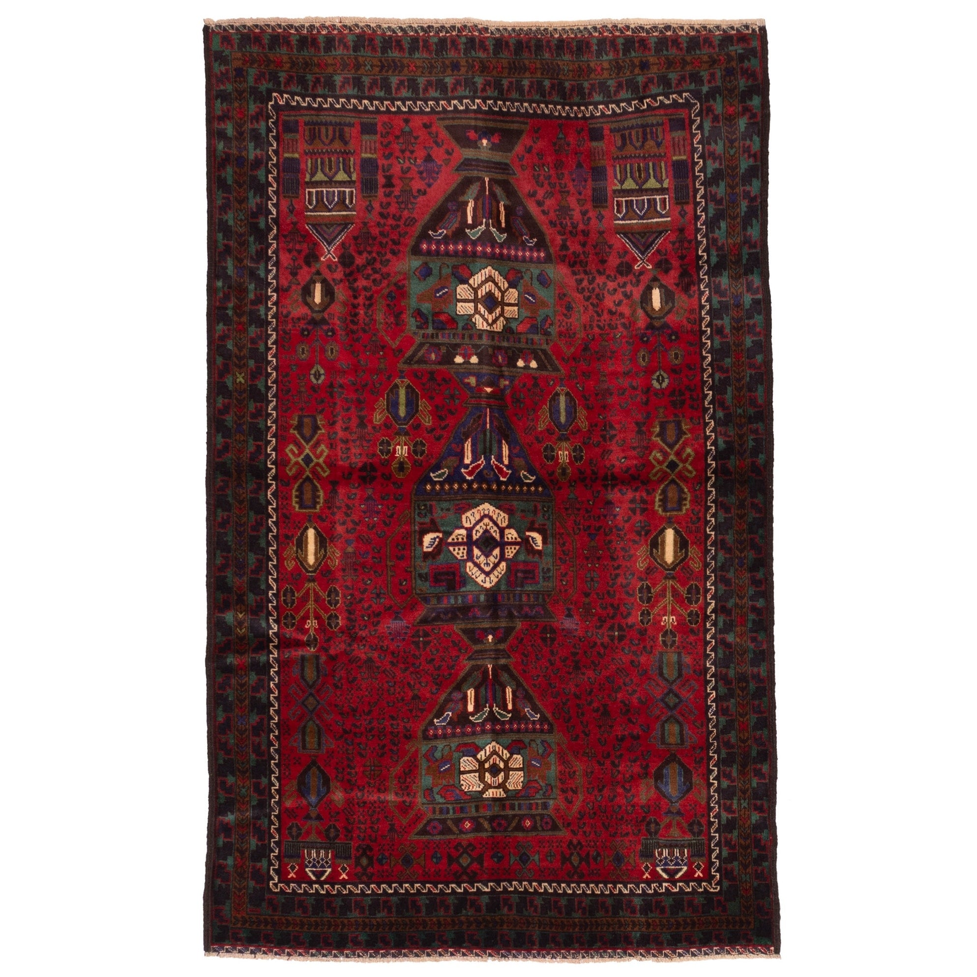 Ecarpetgallery Hand Knotted Teimani Red Wool Rug 42 X 611