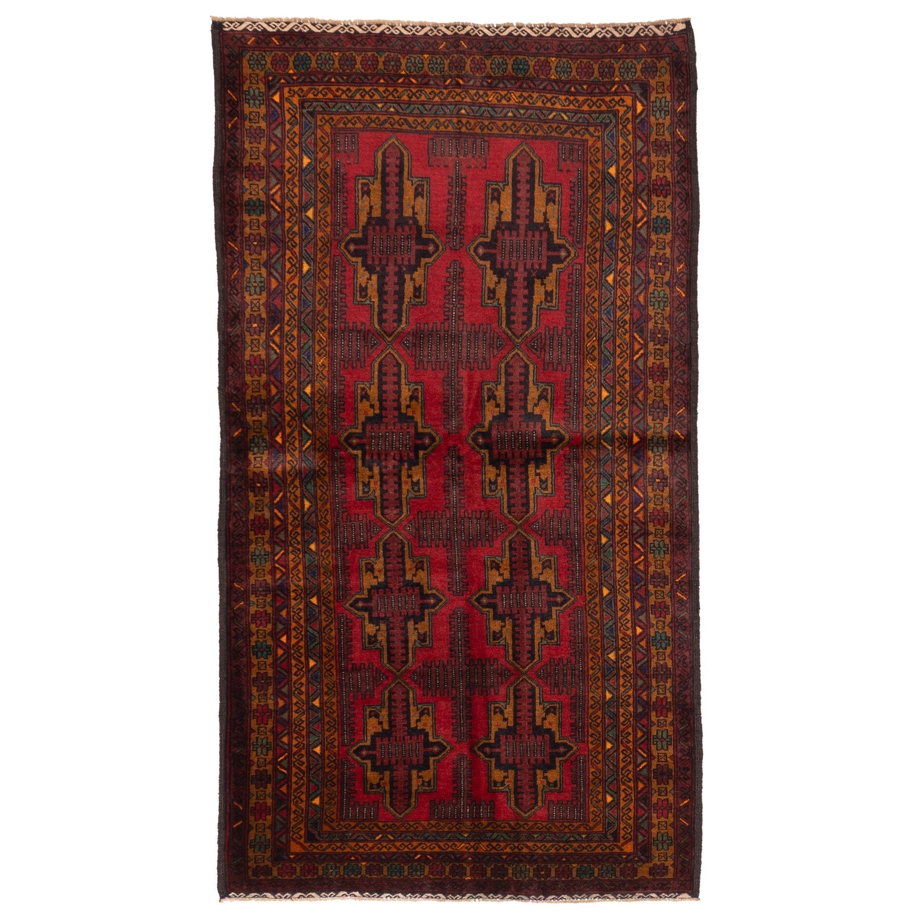 Ecarpetgallery Hand Knotted Teimani Red Wool Rug 37 X 66