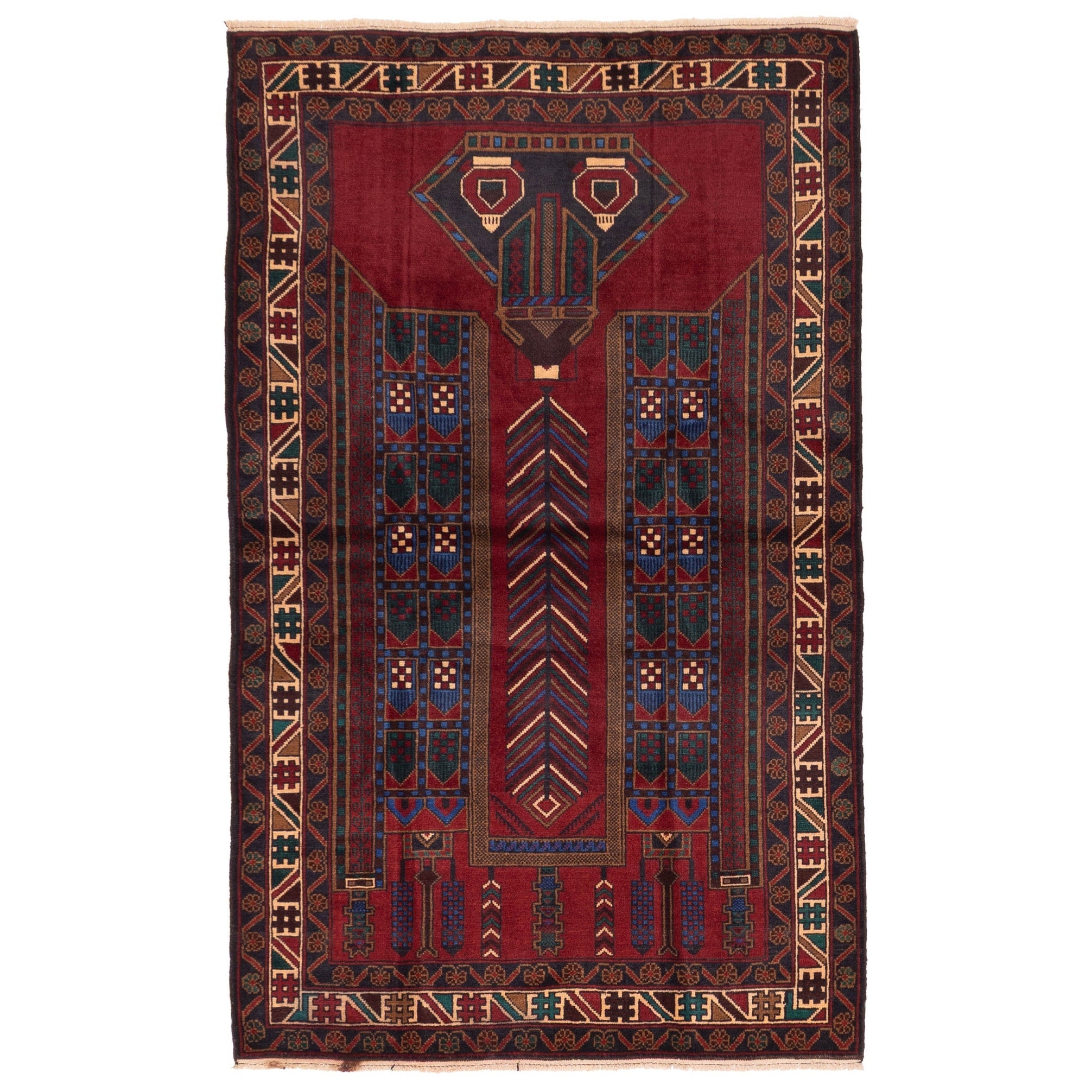 Ecarpetgallery Hand Knotted Teimani Red Wool Rug 41 X 67