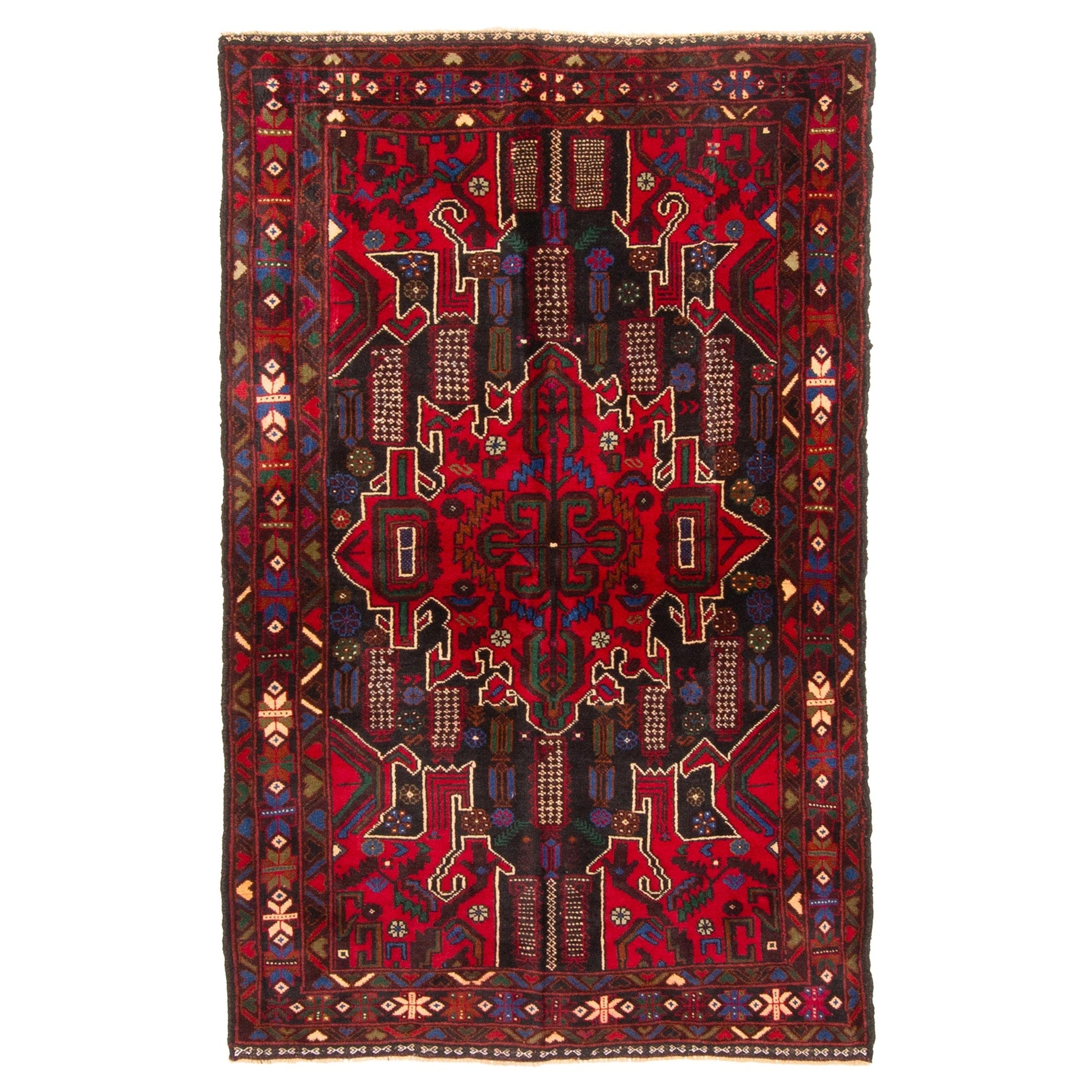 Ecarpetgallery Hand Knotted Teimani Red Wool Rug 34 X 56