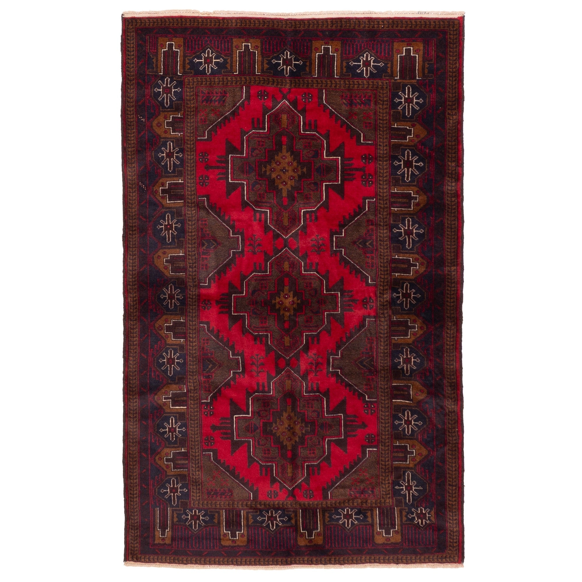 Ecarpetgallery Hand Knotted Teimani Red Wool Rug 37 X 64