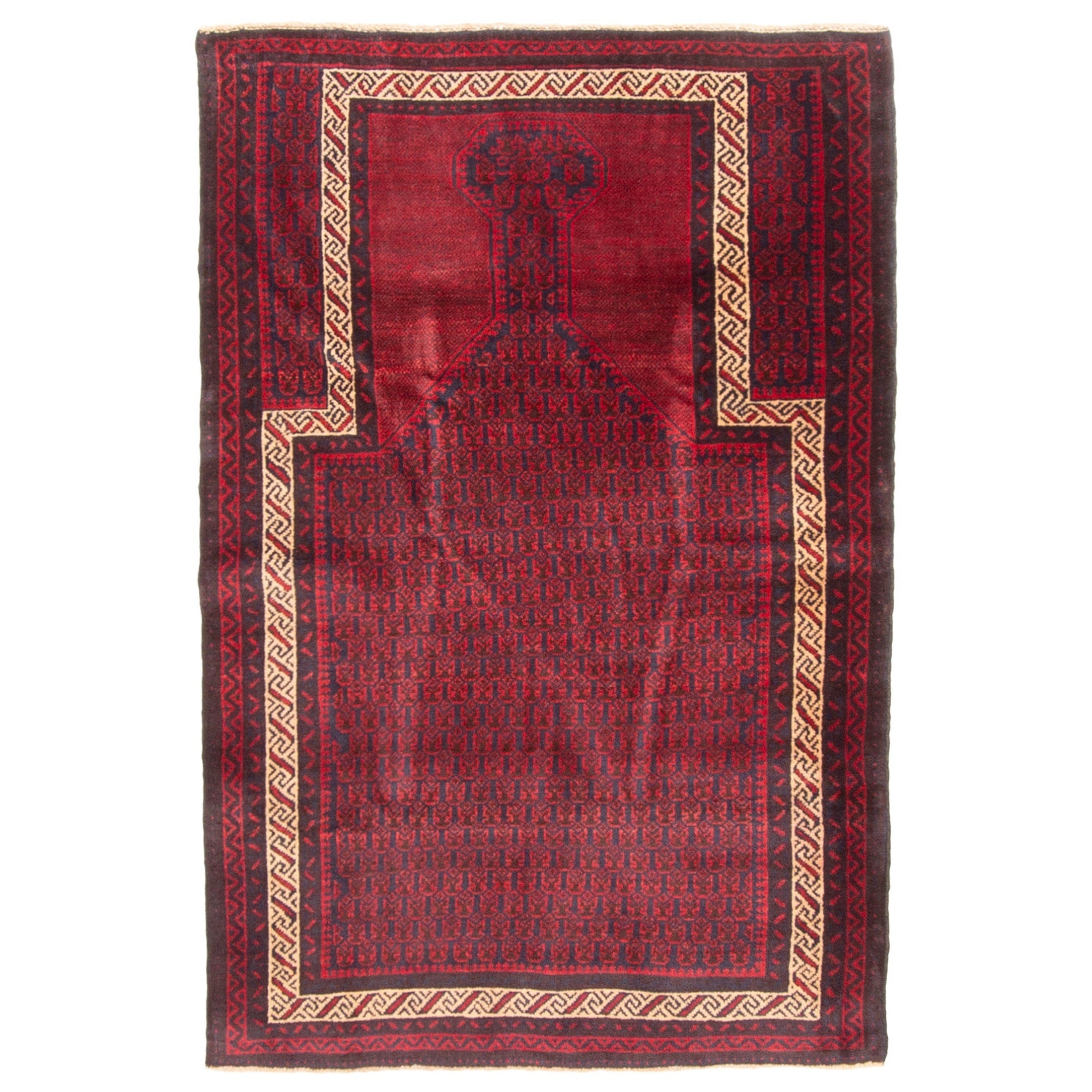 Ecarpetgallery Hand Knotted Teimani Red Wool Rug 32 X 48