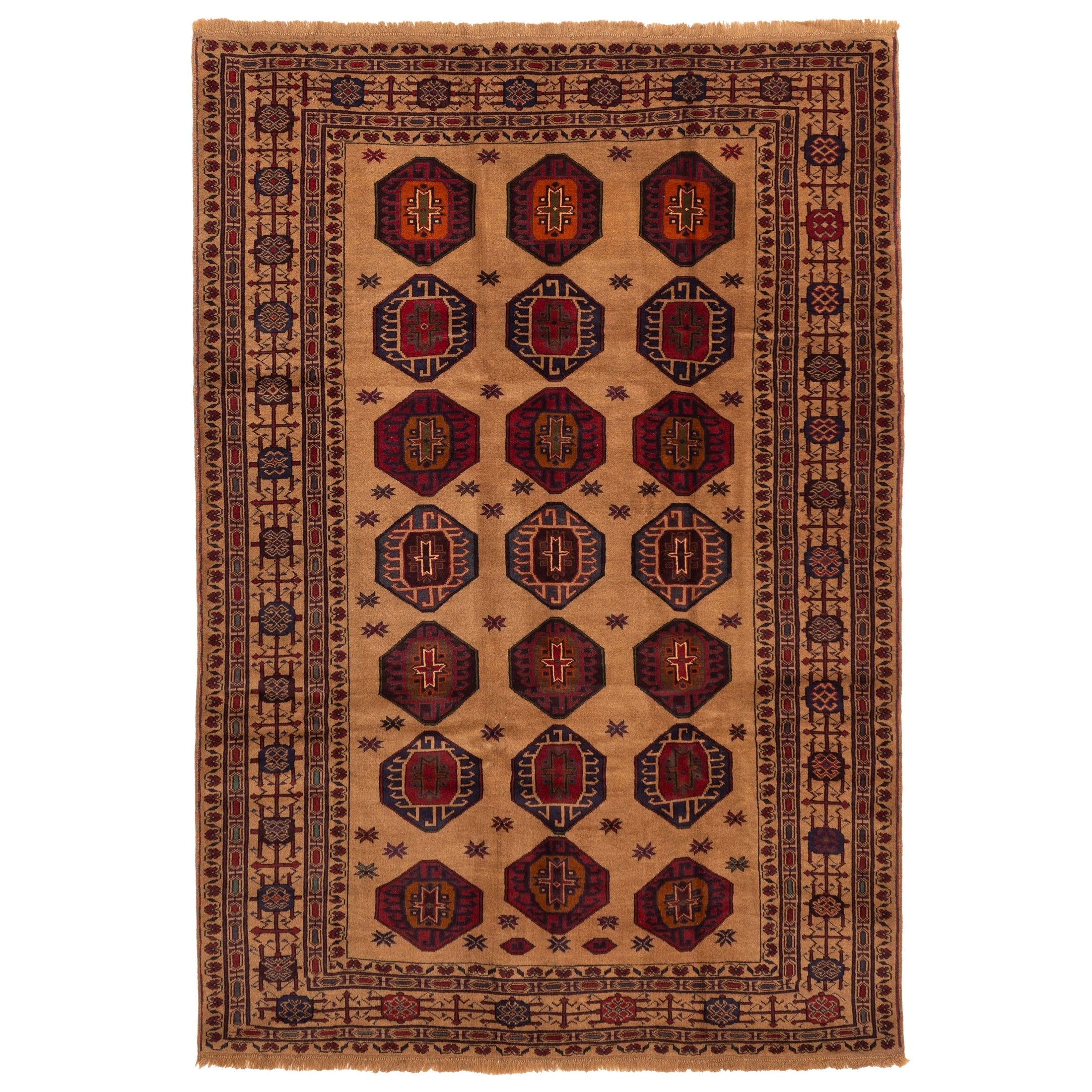 Ecarpetgallery Hand Knotted Teimani Tan Wool Rug 66 X 92