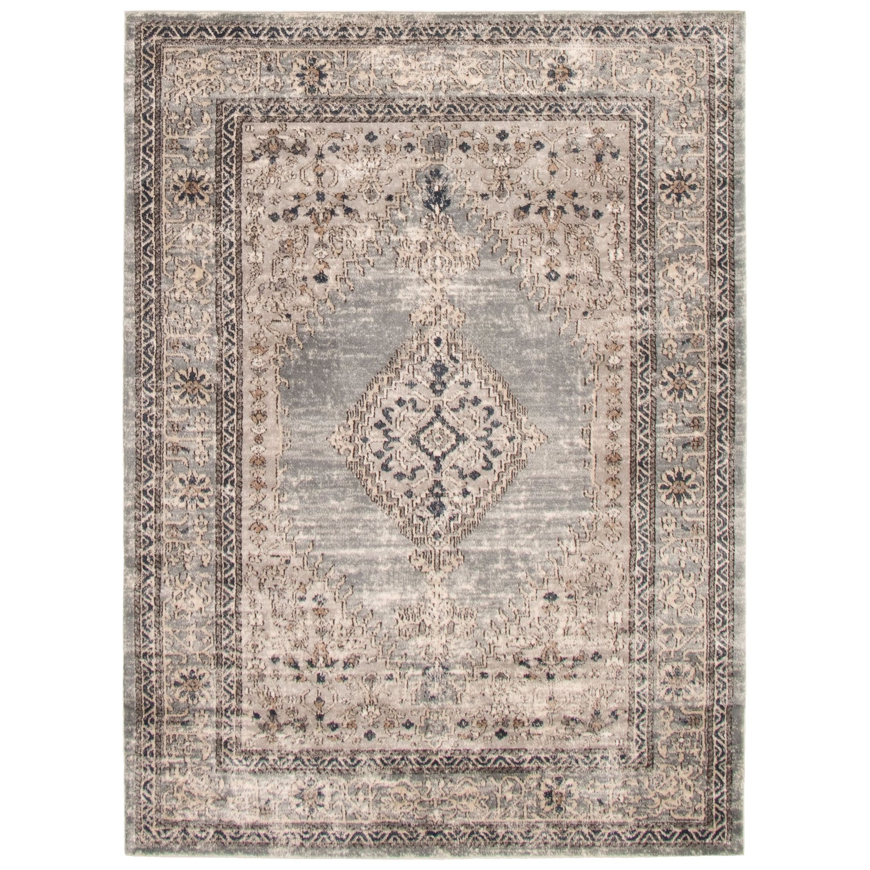 Ecarpetgallery Machine Woven Oregon Bijar Blue Polypropylene Rug 27 X 82