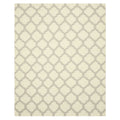 Handmade Wool Ivory Transitional Trellis Reversible Modern Moroccan Kilim Rug 10 X 14