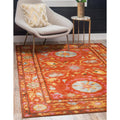 Eorc Hand Tufted Rust Wool Traditional Floral Suzani Rug 5 X 8
