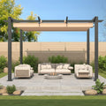 Erommy 10 X 13 Outdoor Pergola With Retractable Canopy Heavy Duty Metal Frame And Adjustable Patio Shade Roof