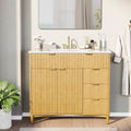 Erommy 36 Bathroom Vanity With Sink Single Ceramic Top Freestanding Vanity With Storage For Small Bathrooms