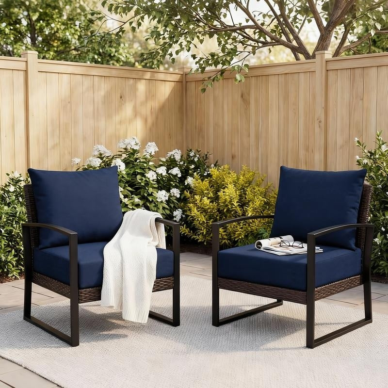 Erommy Waterproof Outdoor Patio Chair Cushions With Handles Ties Fade Resistant Pads For Dining Chairs And Couch Furniture