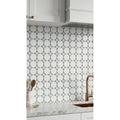 Es Stone 1 3 4 Thassos White Marble Circle With Dot Mosaic Floor And Wall Tile Case 10 Sheets