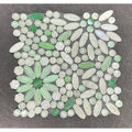 Es Stone Floral Pattern Glass Mosaic Tile Decorative Wall Backsplash Tile Case 10 Sheets