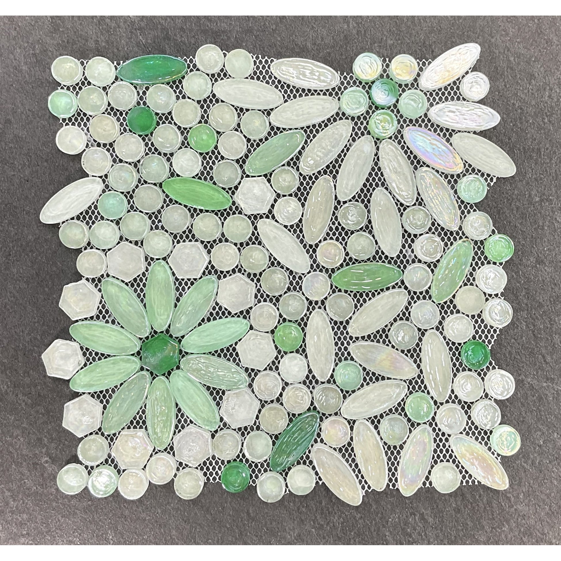 Es Stone Floral Pattern Glass Mosaic Tile Decorative Wall Backsplash Tile Case 10 Sheets
