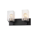 Justice Design Fusion Vice 2 Light Bath Bar With Seeded Glass Shade