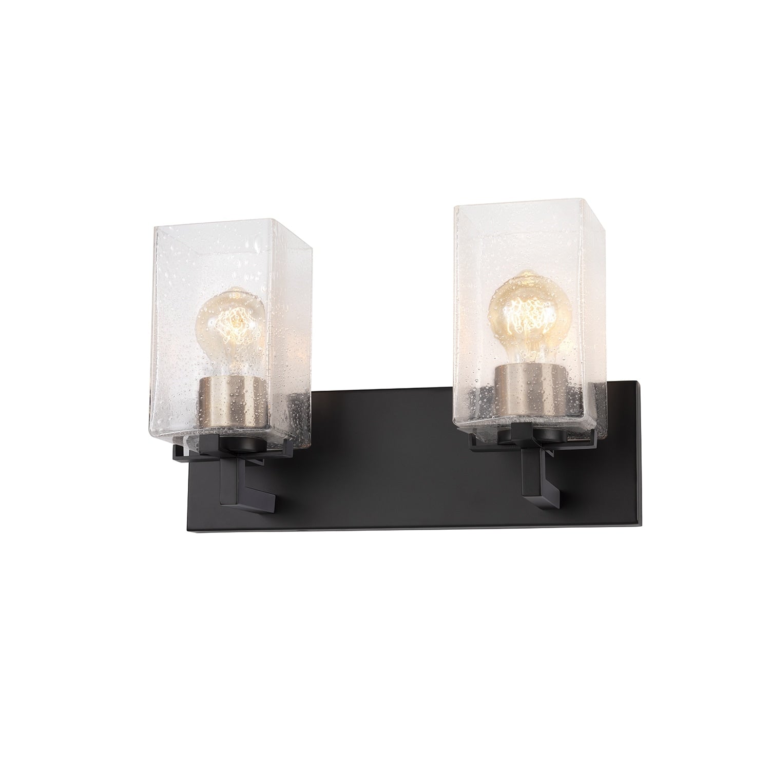 Justice Design Fusion Vice 2 Light Bath Bar With Seeded Glass Shade