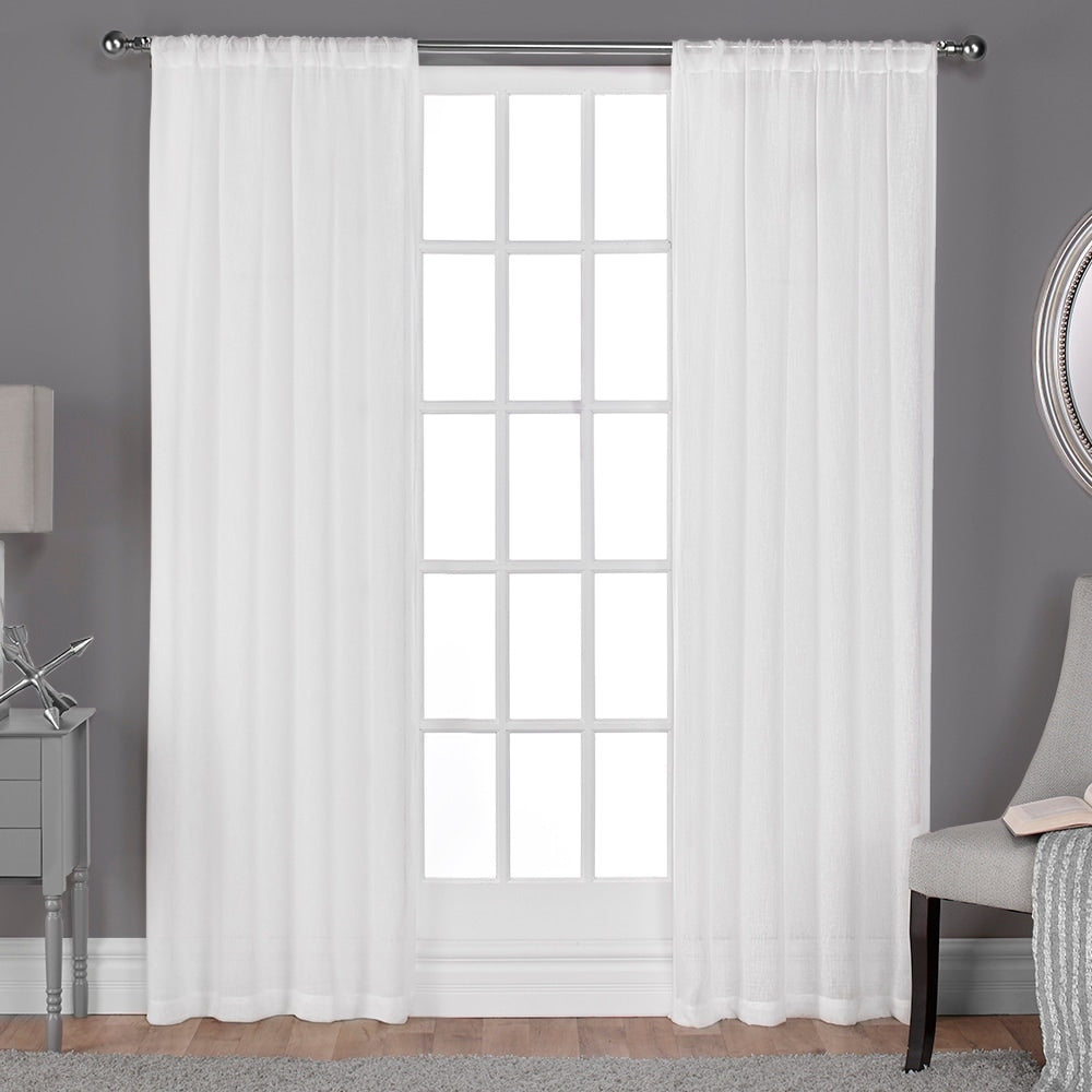 Ati Home Belgian Sheer Window Curtain Panel Pair With Rod Pocket