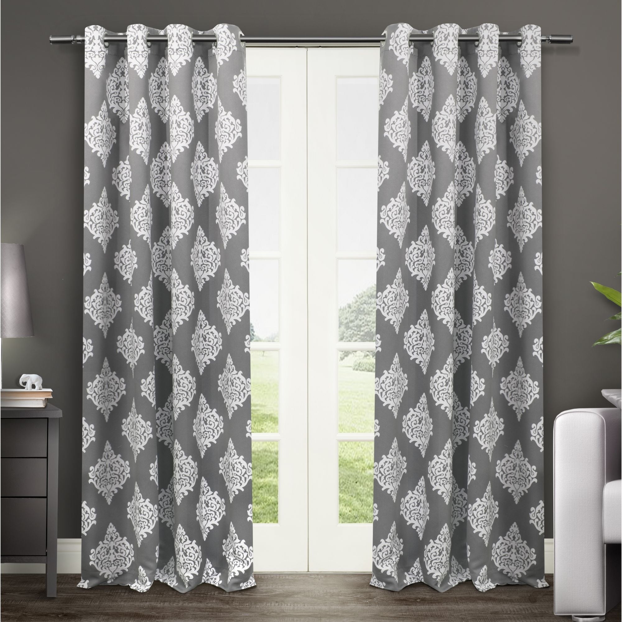 Gracewood Hollow Corine Medallion Pattern Blackout Curtain Panel Pair