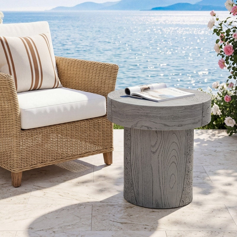 Exterience Magnesium Oxide Outdoor Side Table Set Weather Resistant Patio End Table In Multiple Styles Colors