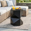 Exterience Outdoor Magnesium Oxide Side Table Weather Resistant Patio End Table For Garden Living Room