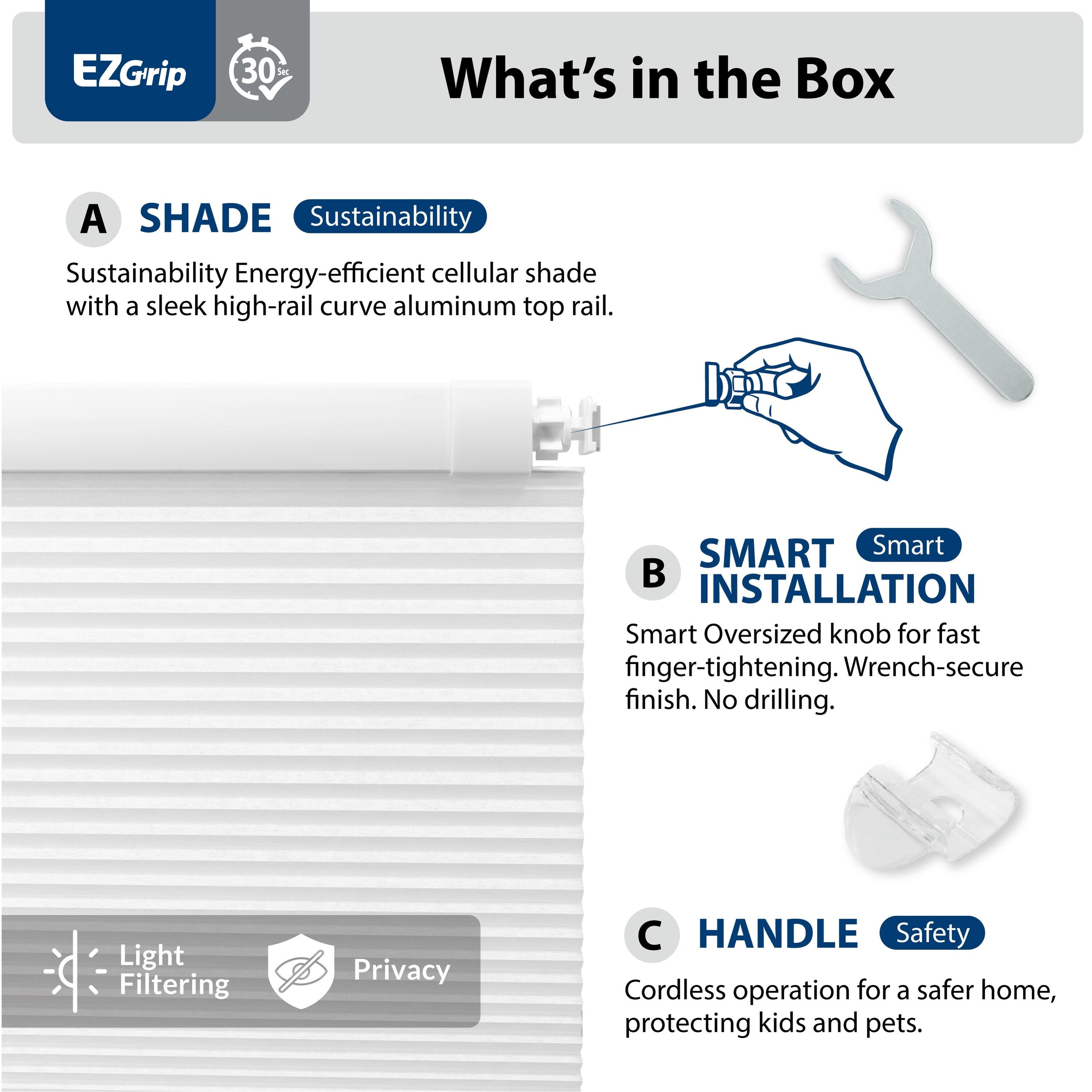 Ez Grip No Tool 1 Lf Cellular Shade