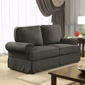 Furniture Of America Eagleton Contemporary Pillow Top Skirted Loveseat