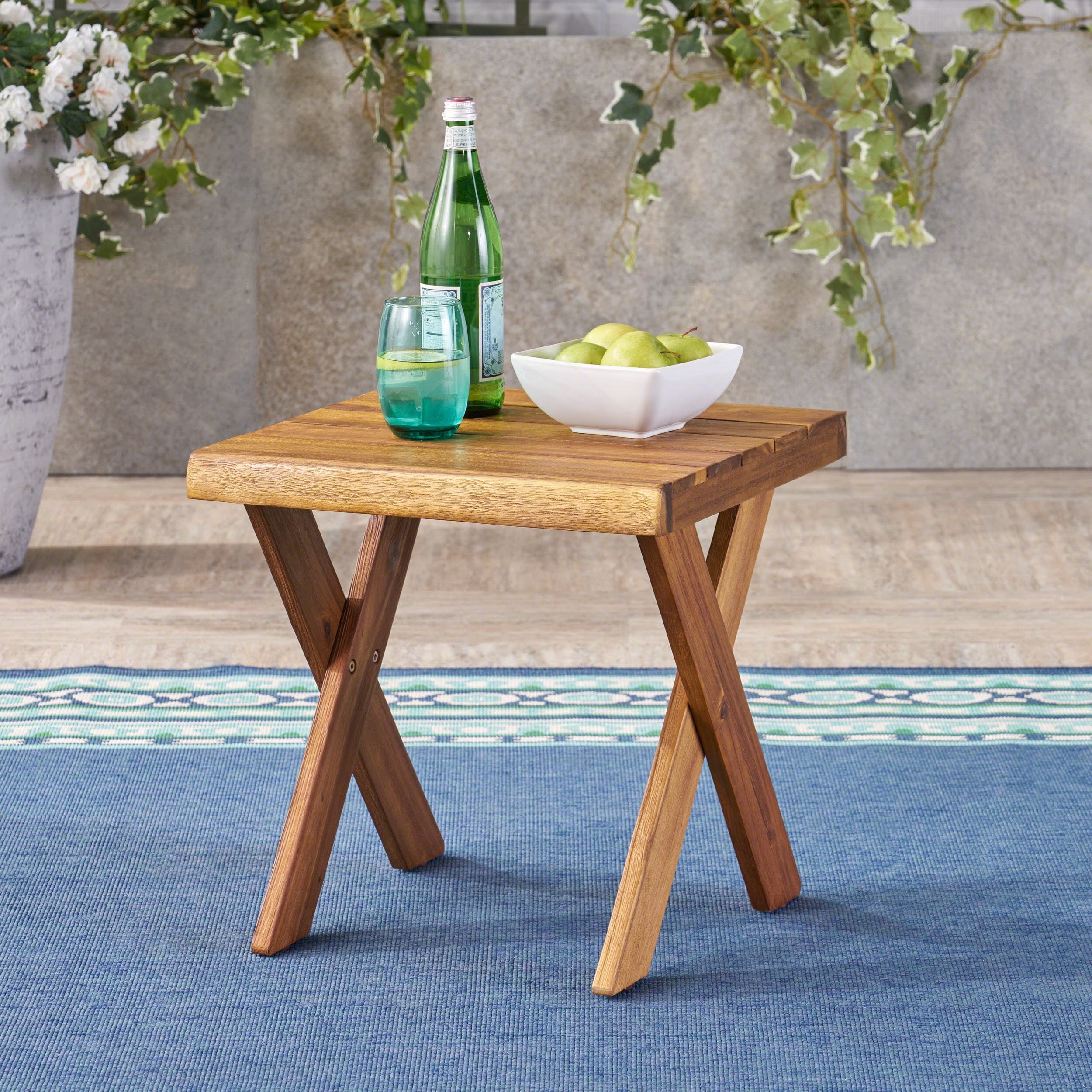 Eaglewood Outdoor Acacia Wood Side Table By Christopher Knight Home