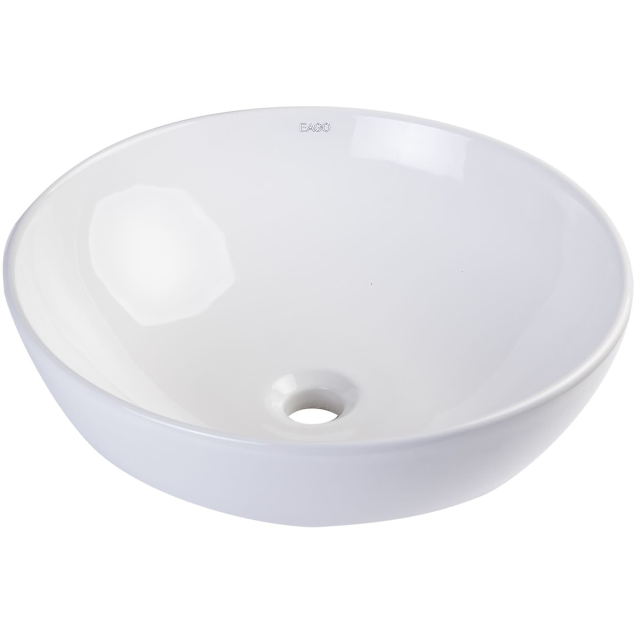 Eago Ba351 17 7 8 Round Ceramic Above Mount Bathroom Basin White