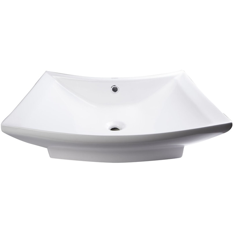 Eago Ba142 28 3 8 Rectangular Porcelain Bathroom Sink With Single Hole White