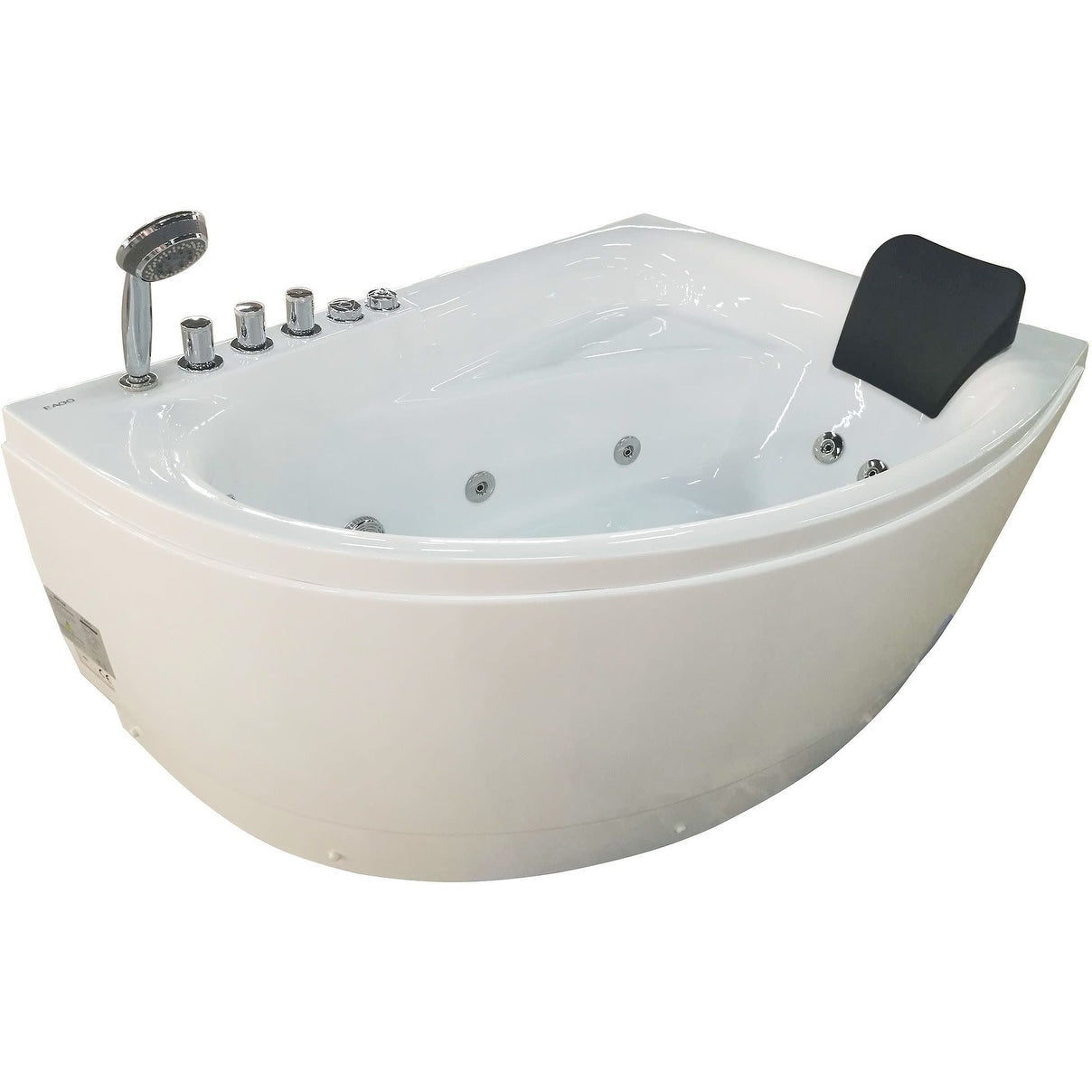 Eago Am161 L 59 Acrylic Whirlpool Bathtub For Alcove Installations With Chromat White