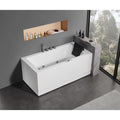 Eago Am154Etl L5 Alfi Trade 59 Three Wall Alcove Acrylic Air Tub With Left Drain Drain Assembly And Overflow White