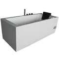 Eago Am154Etl L6 Alfi Trade 71 Three Wall Alcove Acrylic Air Tub With Left Drain Drain Assembly And Overflow White