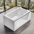 Eago Am152Etl 5 Alfi Trade 59 Free Standing Acrylic Air Tub With Right Drain Drain Assembly And Overflow White